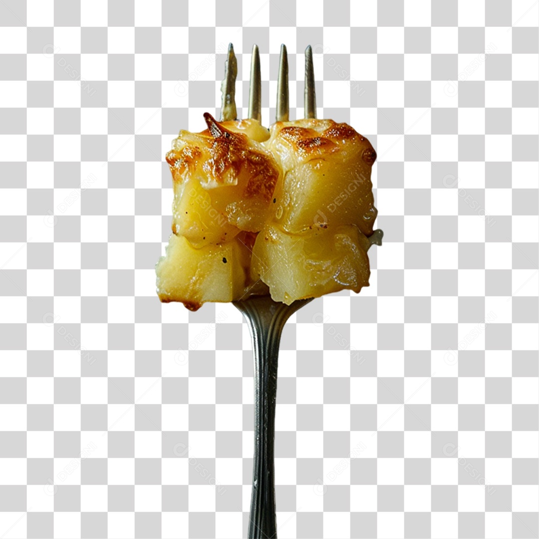 Garfo com Comidas PNG Transparente