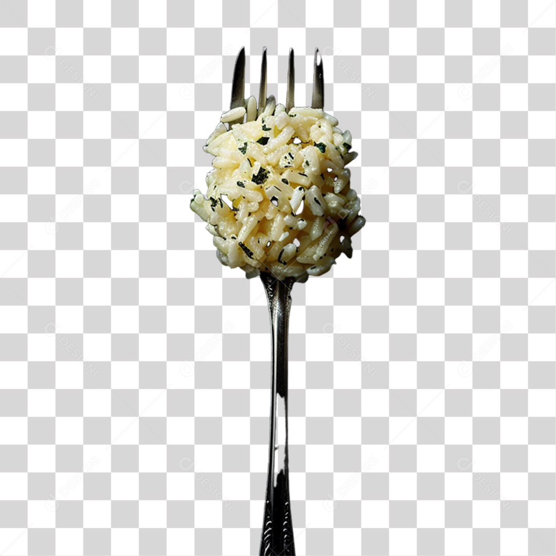 Garfo com Comidas PNG Transparente