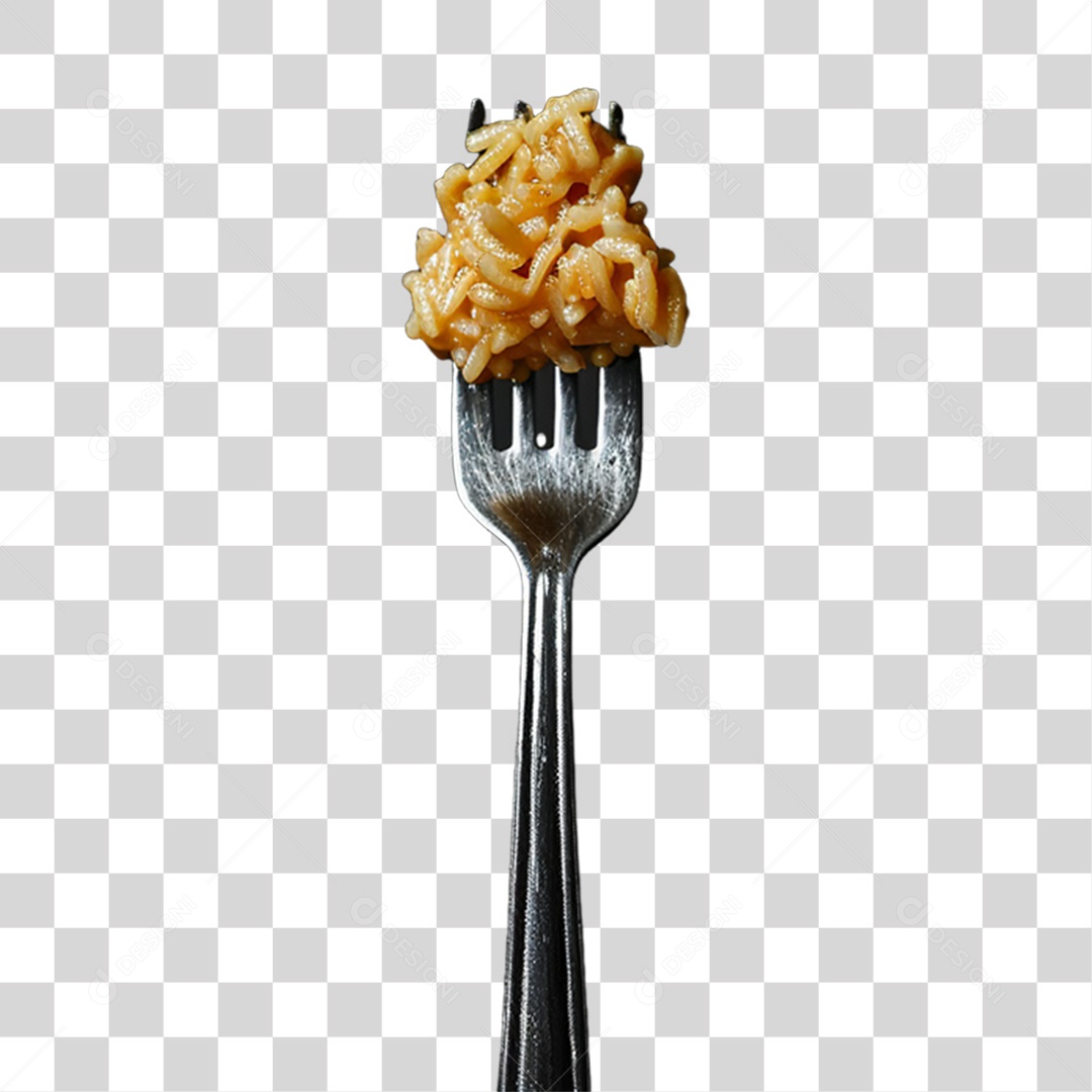 Garfo com Comidas PNG Transparente