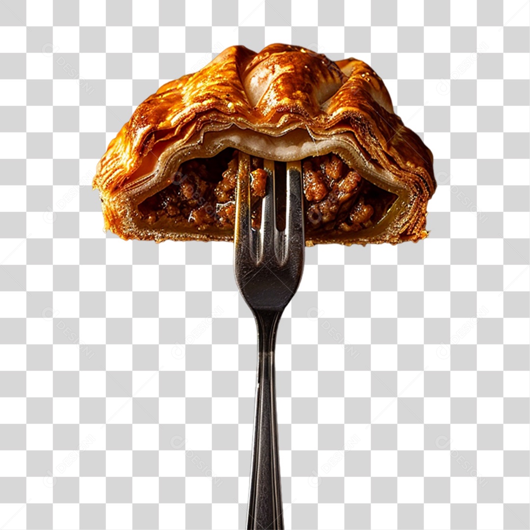 Garfo com Comidas PNG Transparente
