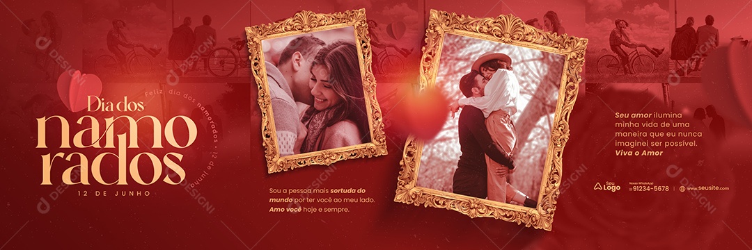 Carrossel Dia dos Namorados 12 de Junho sou a Pessoa mais Sortuda Social Media PSD Editável