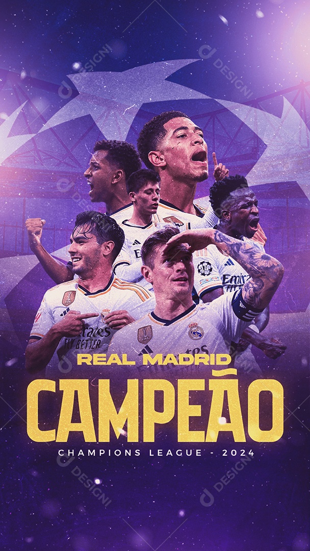 Social Media Real Madrid Campeão PSD Editável