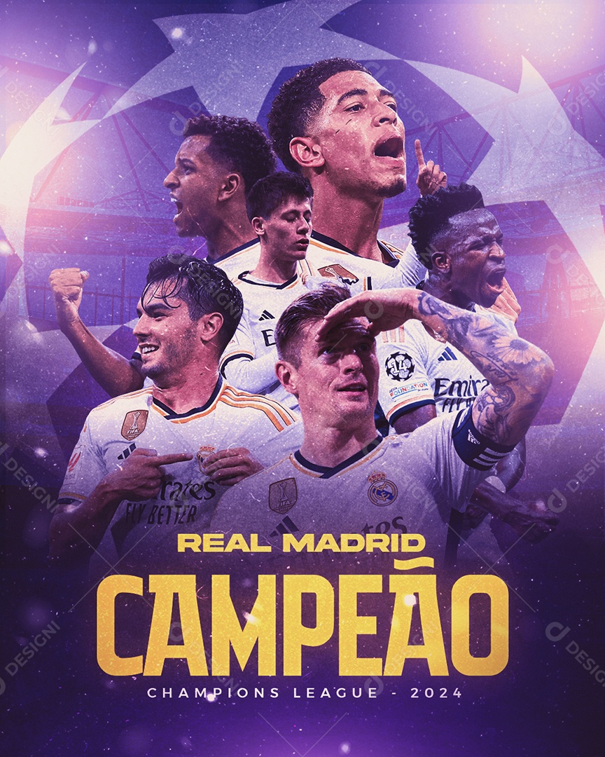 Social Media Real Madrid Campeão PSD Editável