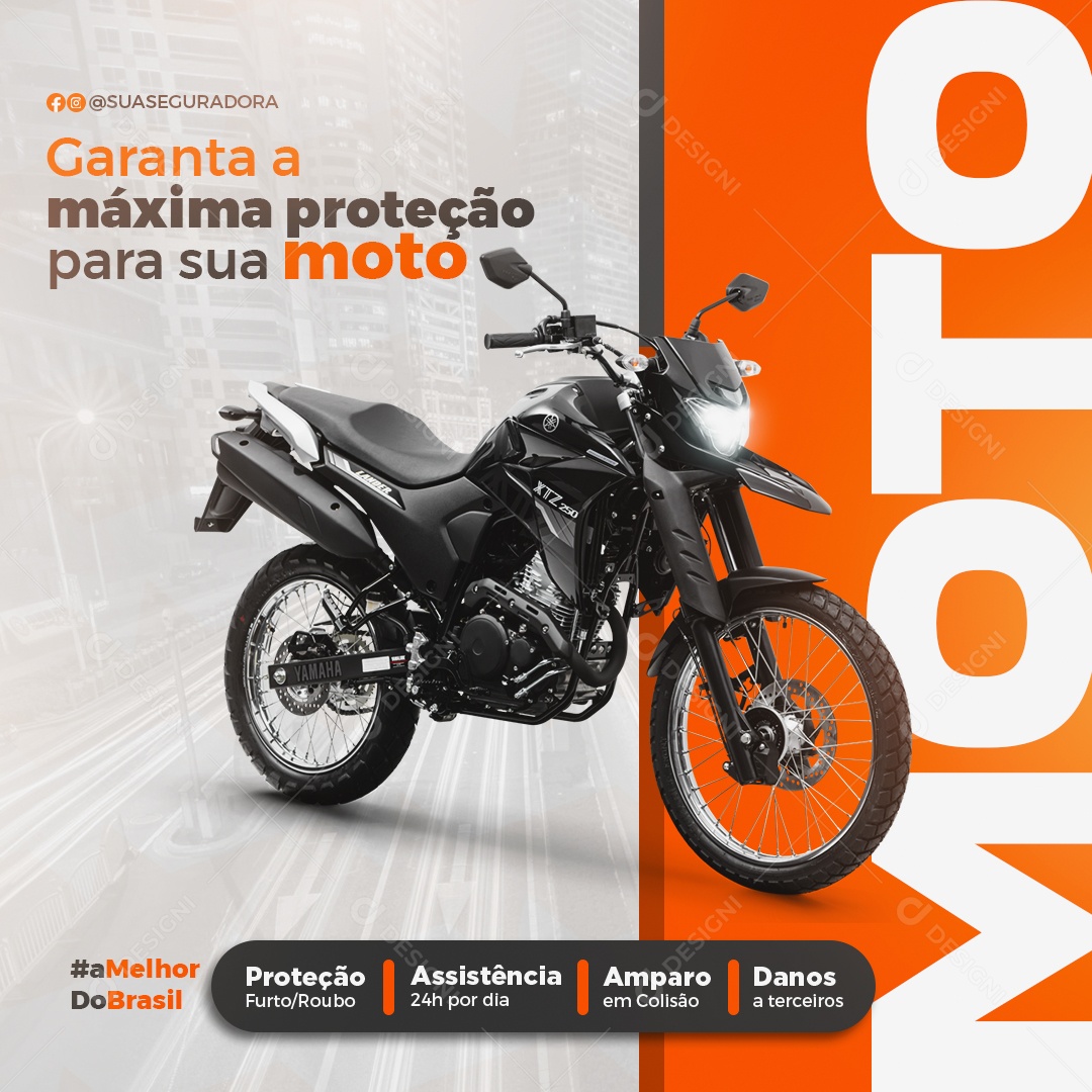 Seguradora Garanta a Máxima Proteção Social Media PSD Editável