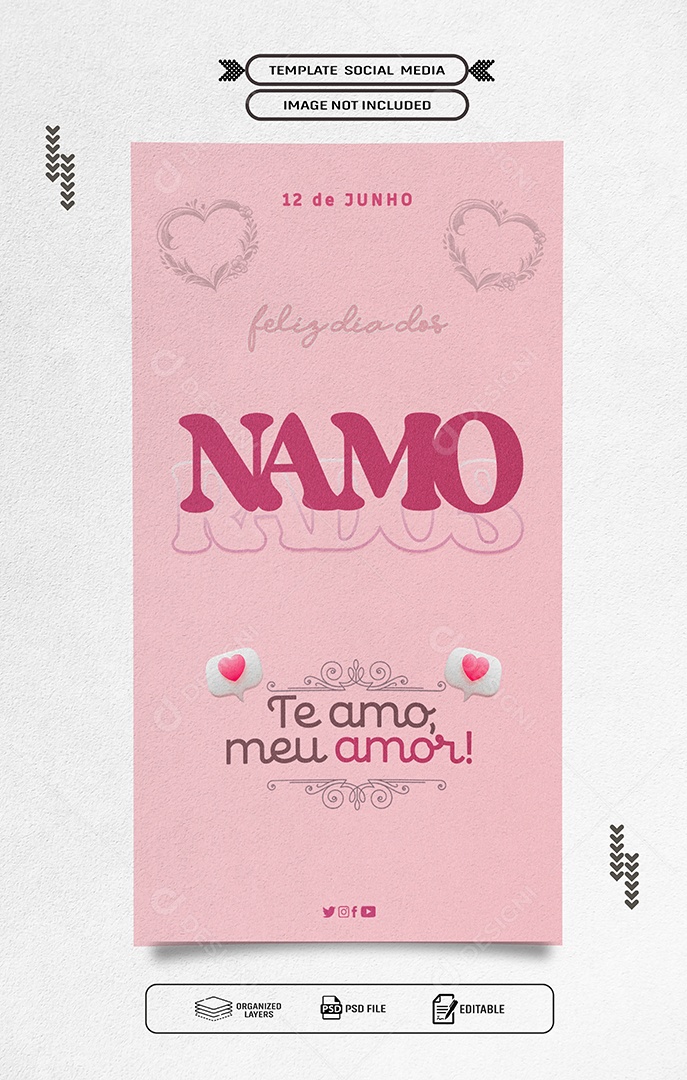 Story Dia dos Namorados 12 de Junho Te Amo meu Amor Social Media PSD Editável