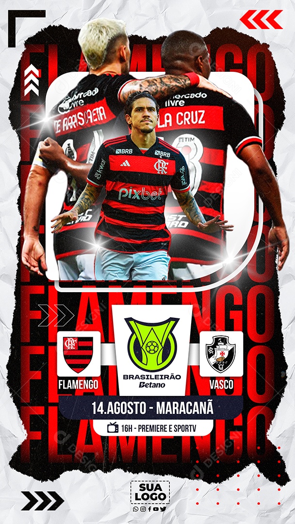 Social Media Futebol Flamengo PSD Editável