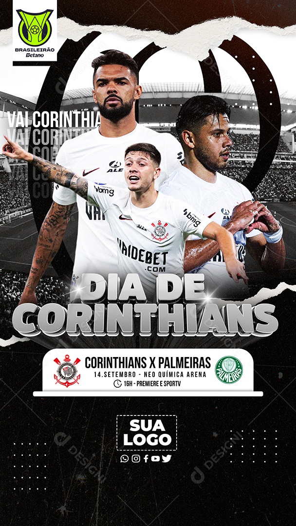 Social Media Futebol Dia de Corinthians PSD Editável