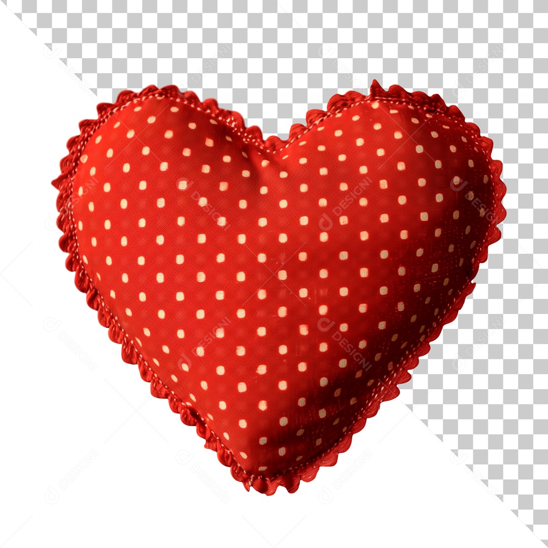 Coração de Tecido Elemento 3D para Composição PSD