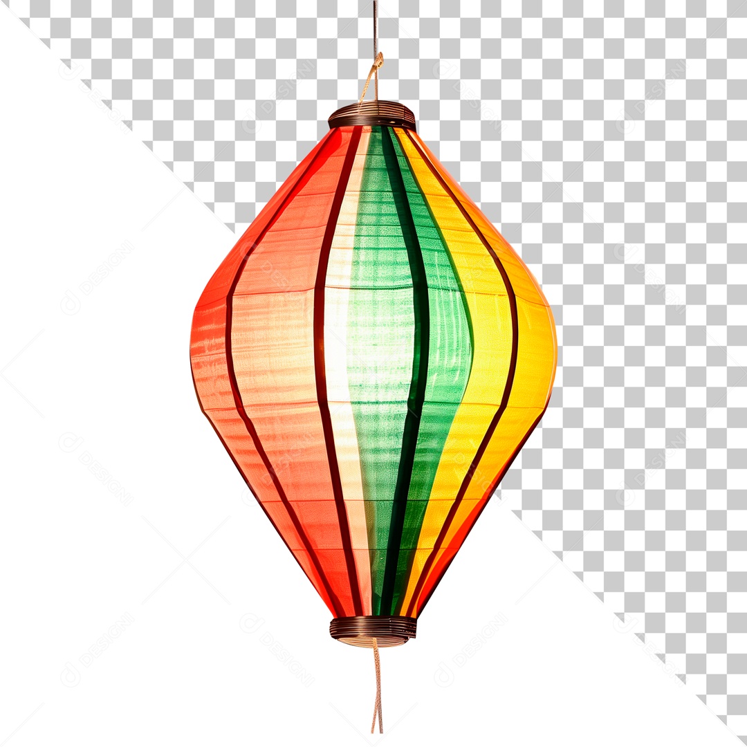 Balão de São João Colorido Elemento 3D para Composição PSD