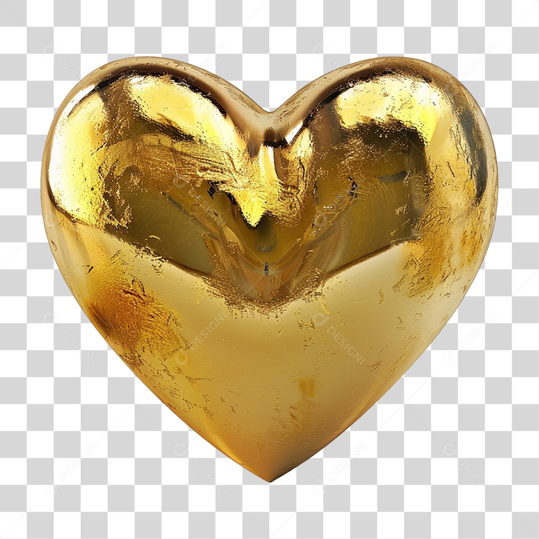 Elemento 3D Coração PNG Transparente