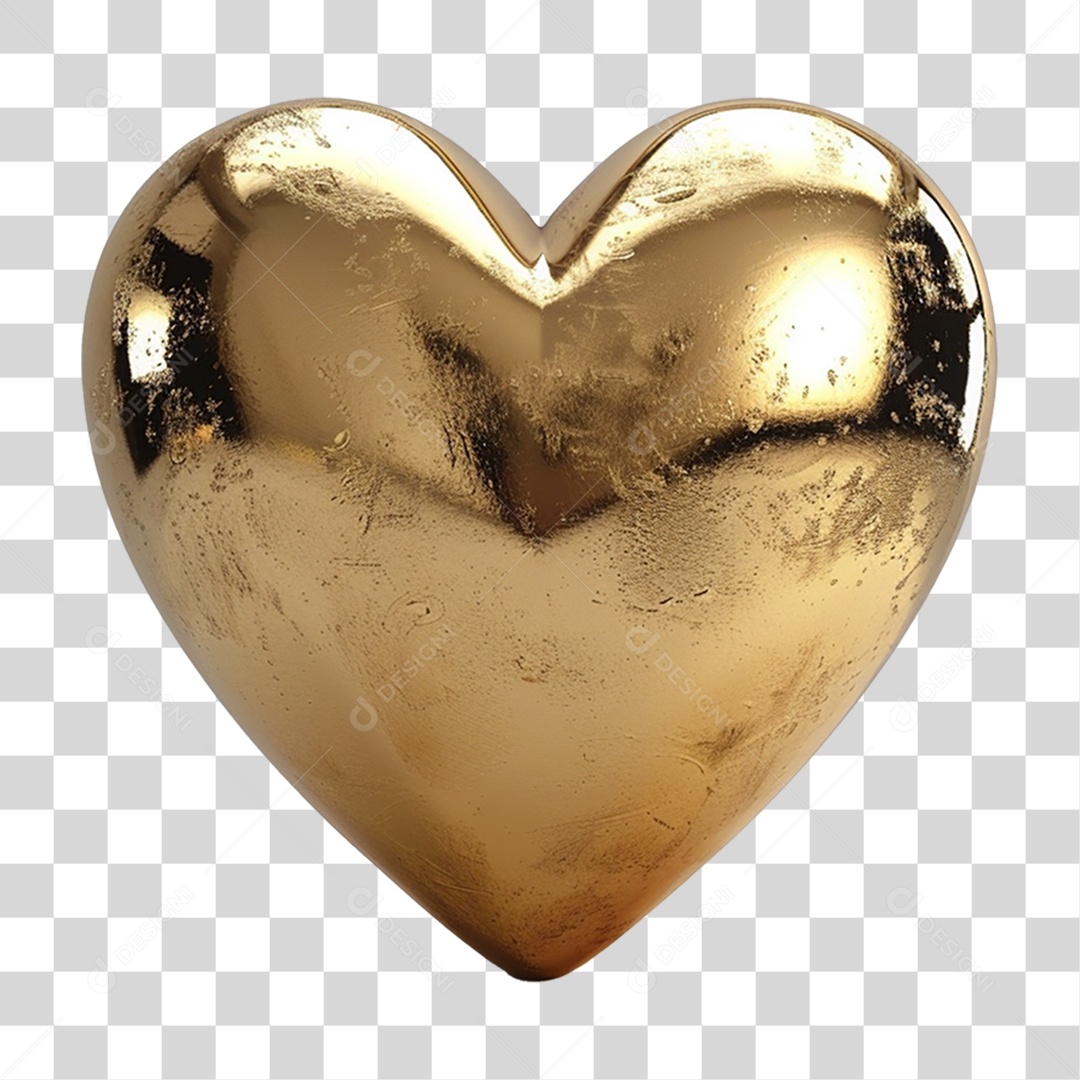 Elemento 3D Coração PNG Transparente
