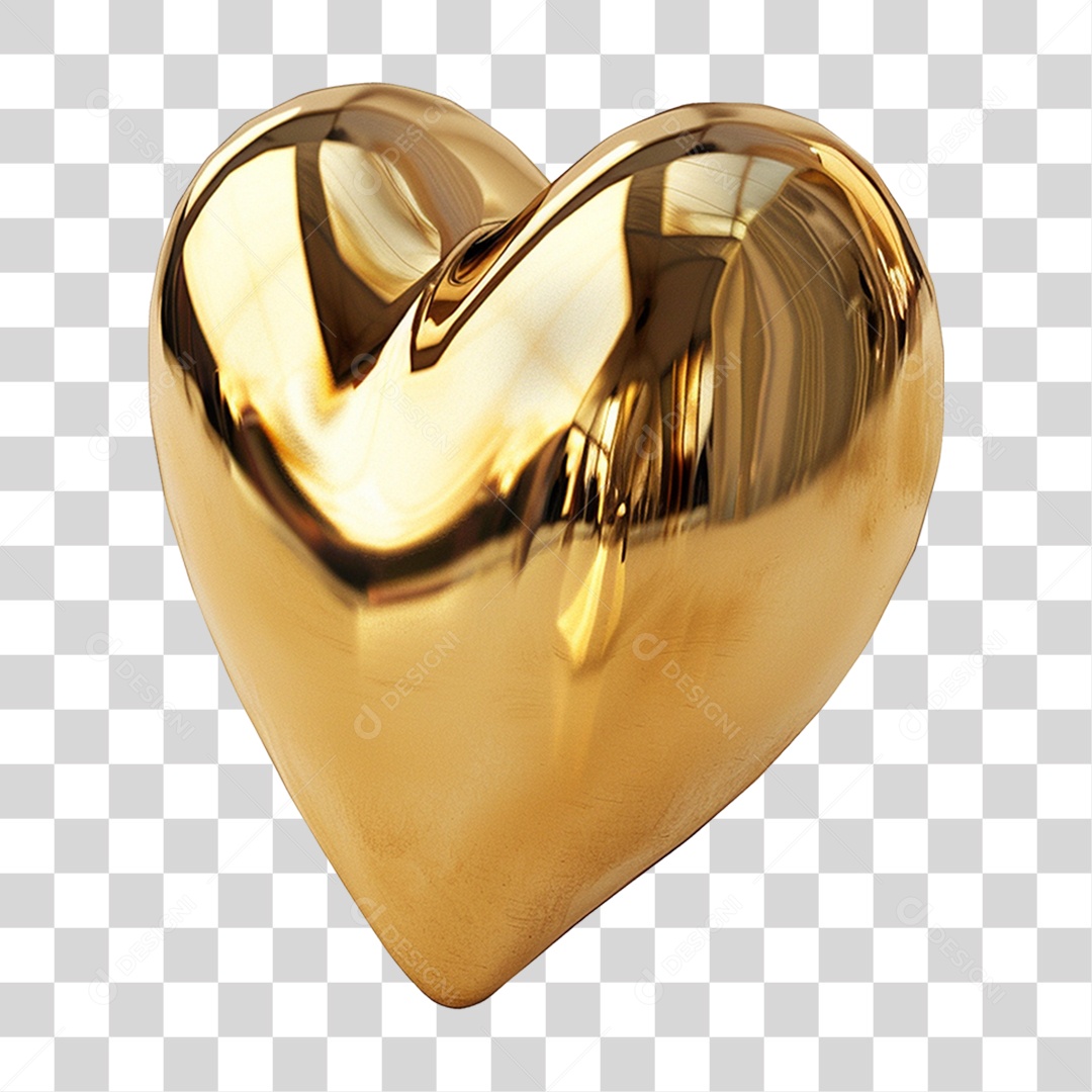 Elemento 3D Coração PNG Transparente