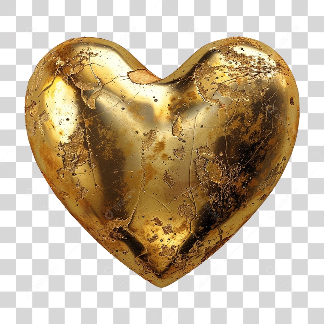 Elemento 3D Coração PNG Transparente