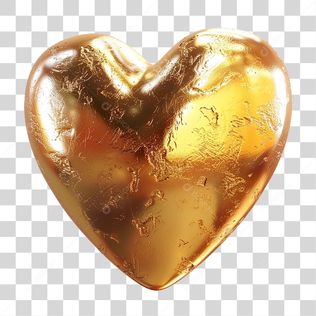 Elemento 3D Coração PNG Transparente
