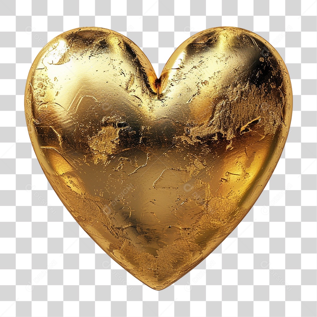 Elemento 3D Coração PNG Transparente