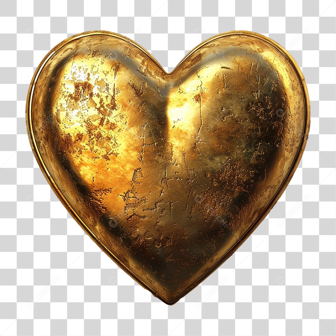 Elemento 3D Coração PNG Transparente