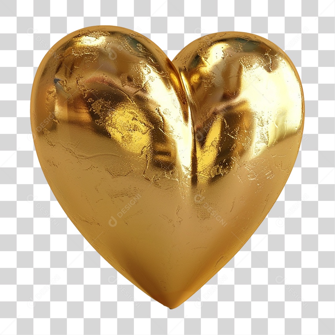 Elemento 3D Coração PNG Transparente