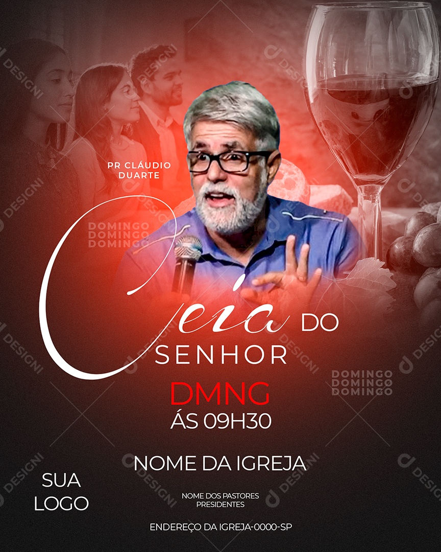 Social Media Ceia do Senhor PSD Editável