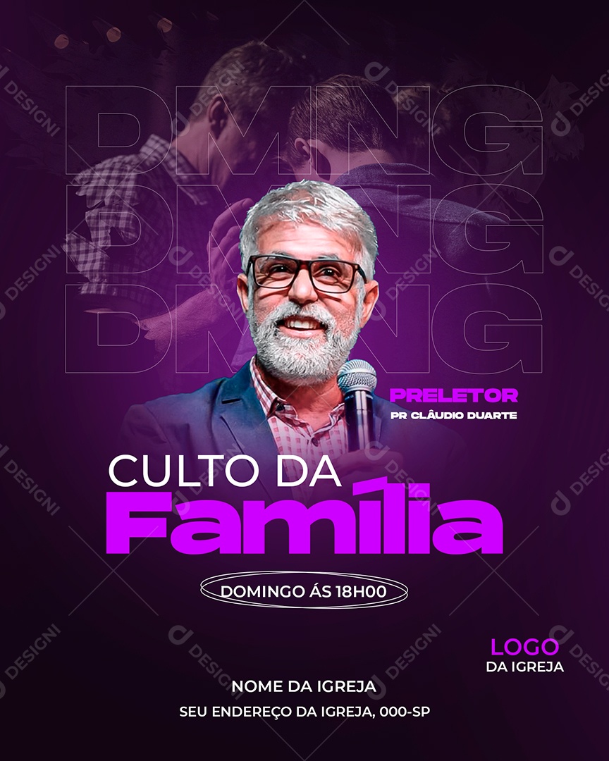 Culto da Família Social Media PSD Editável