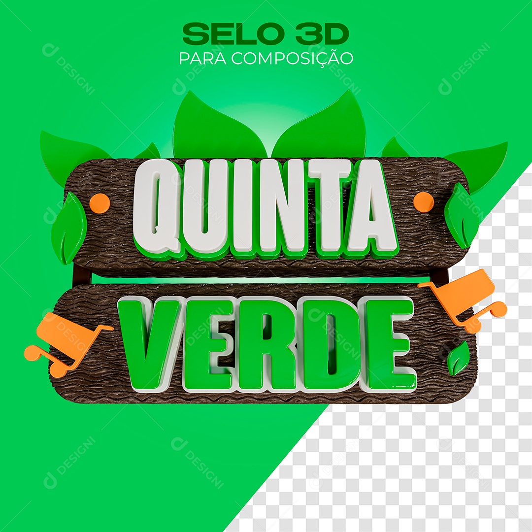 Quinta Verde Selo 3D Para Composição PSD