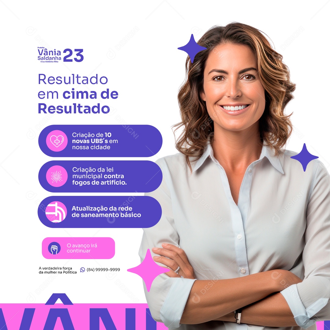 Politica Prefeita Resultado me Cima de Resultado Social Media PSD Editável