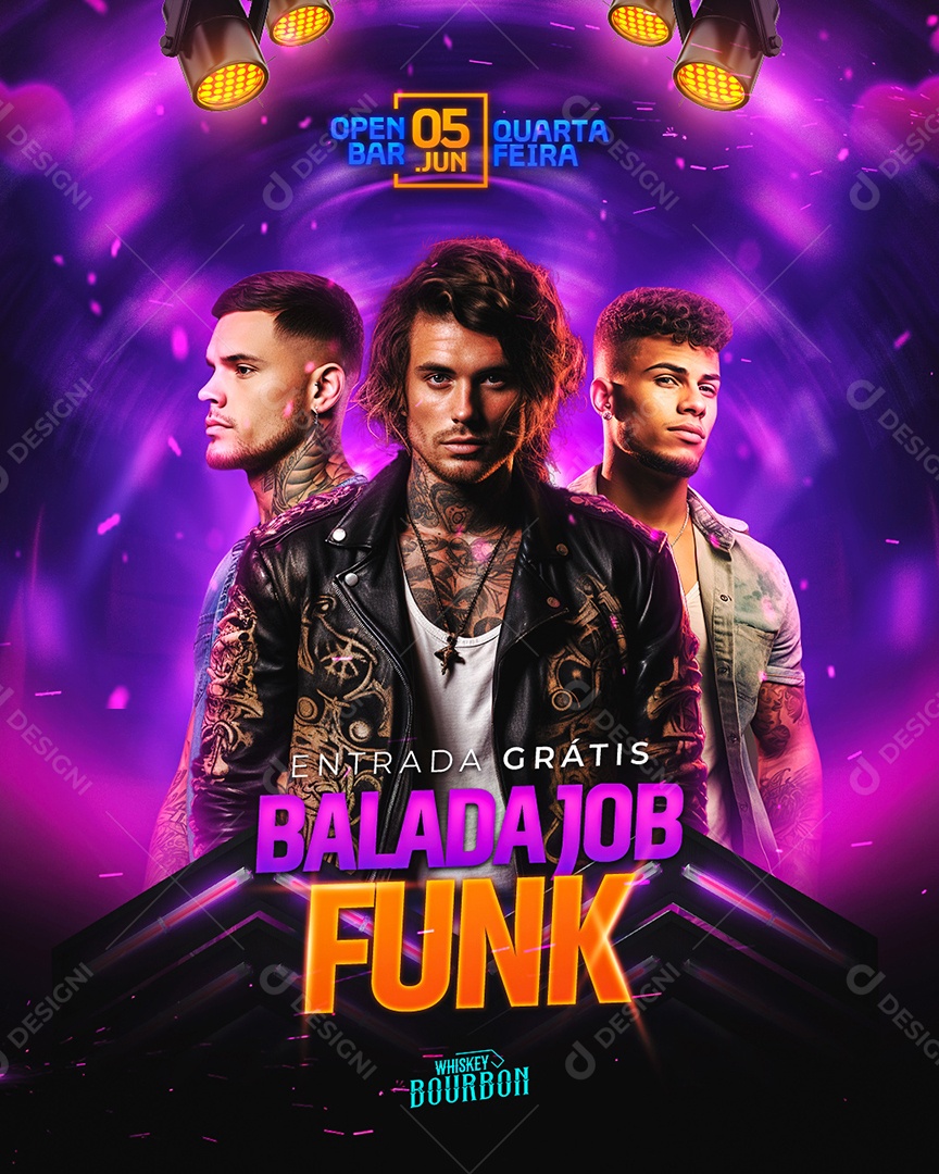 Flyer Balada Job Funk Social Media PSD Editável