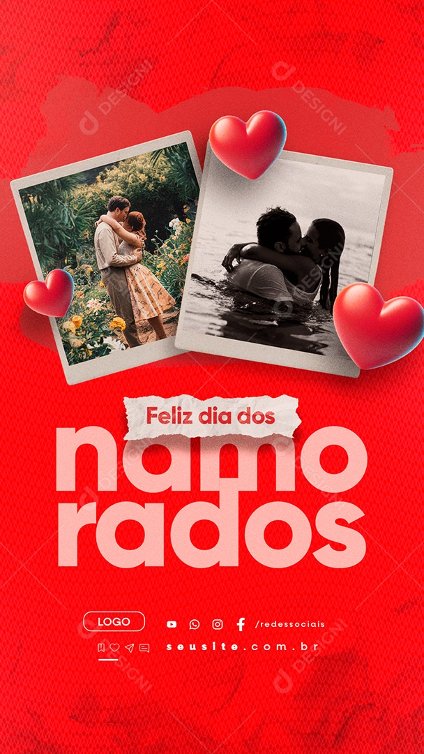 Story Feliz Dia dos Namorados 12 de Junho Social Media PSD Editável