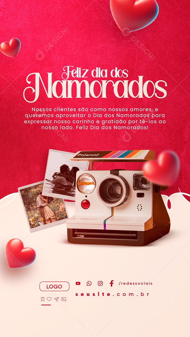 Story Social Media Feliz Dia dos Namorados 12 de Junho PSD Editável