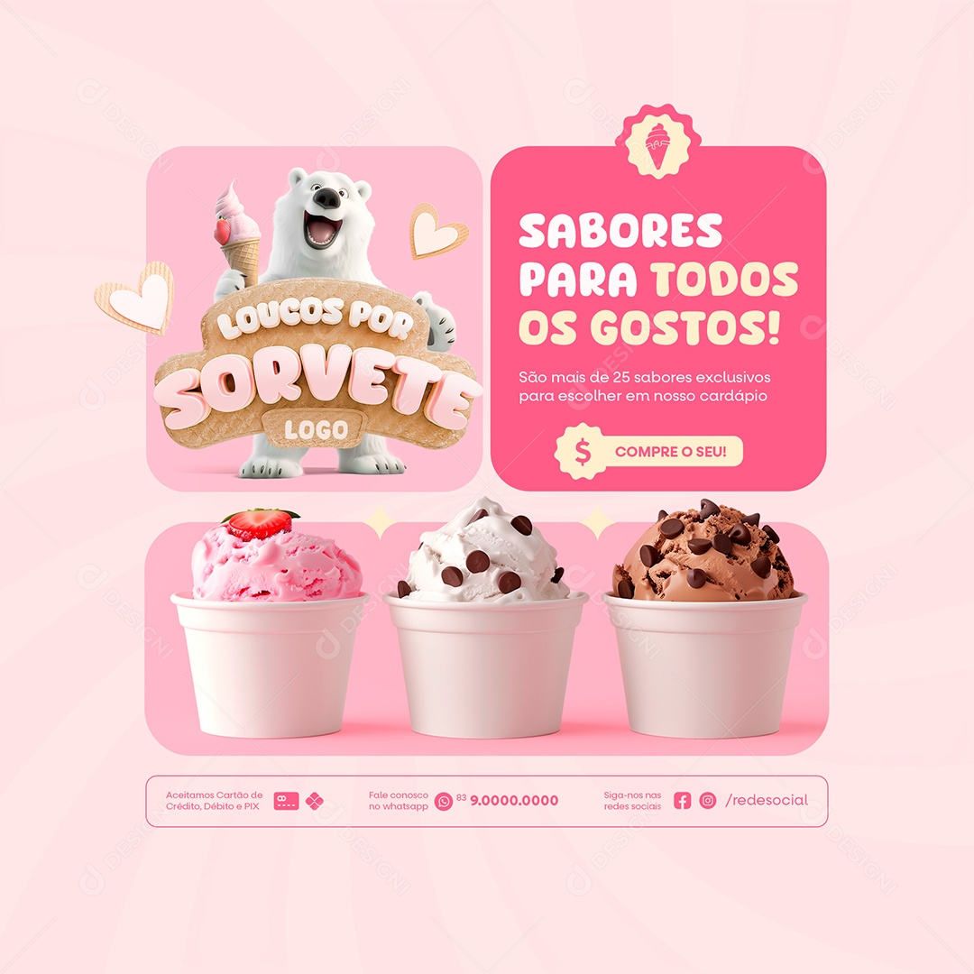Sabores para todos os Gostos Social Media PSD Editável