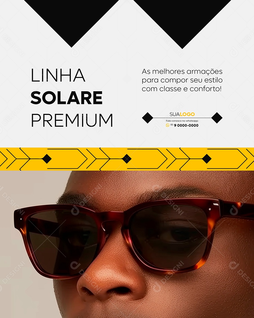 Linha Solares as Melhores Armações para Compor seu Estilo Social Media PSD Editável
