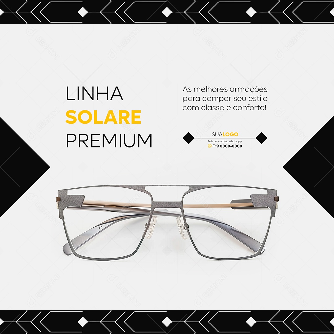 Feed As Melhores Armações para Compor seu Estilo com Classe e Conforto Social Media PSD Editável