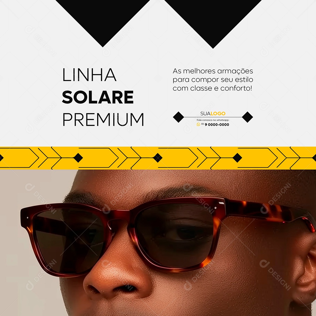 Feed Linha Solares as Melhores Armações para Compor seu Estilo Social Media PSD Editável