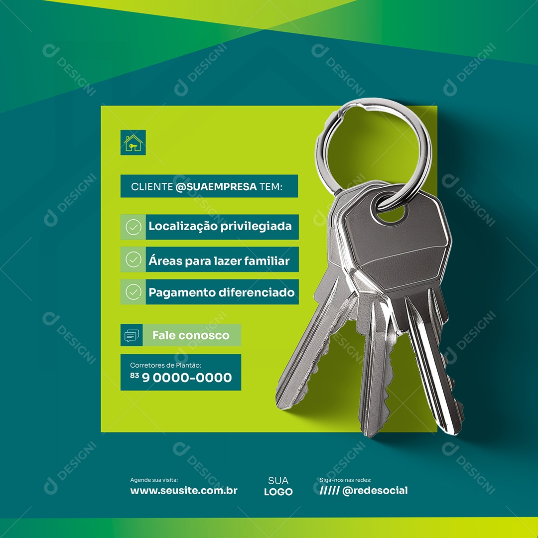 Feed Localização Privilegiada Áreas para Lazer Famíliar Social Media PSD Editável