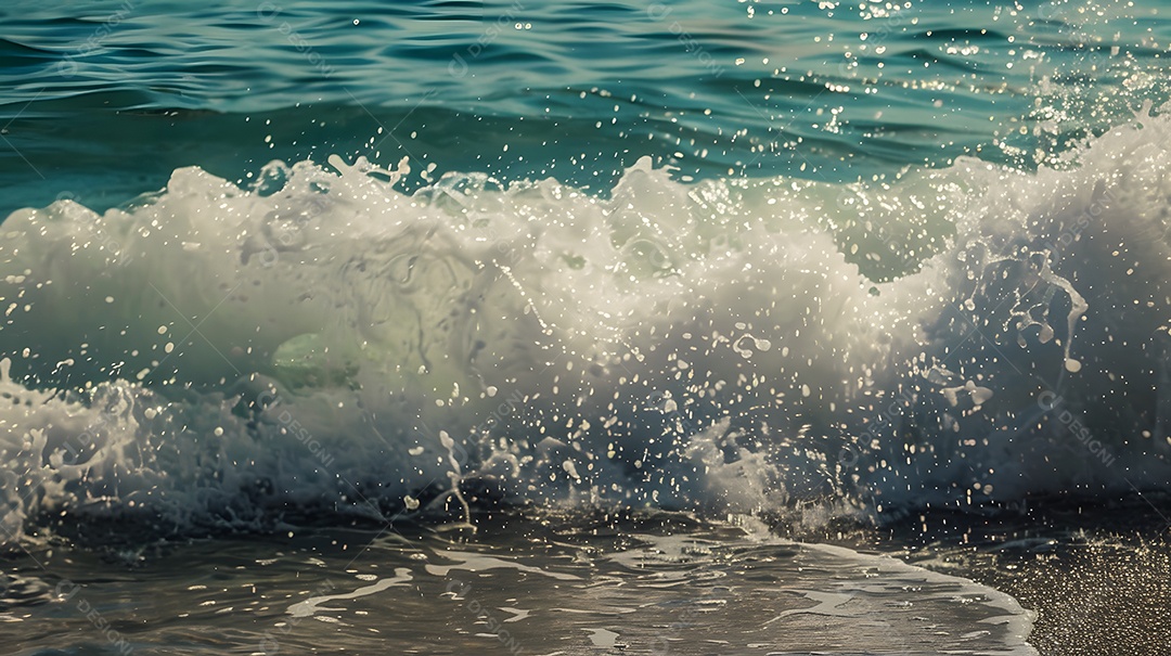 O som das ondas batendo na costa