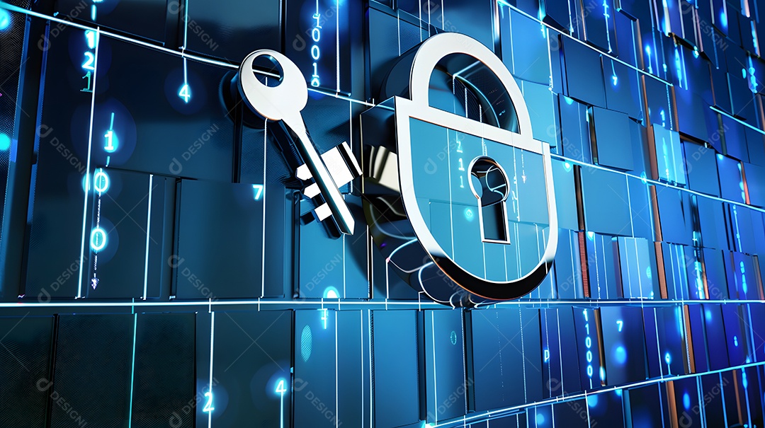 Fechadura e chave simbolizando criptografia e proteção de dados