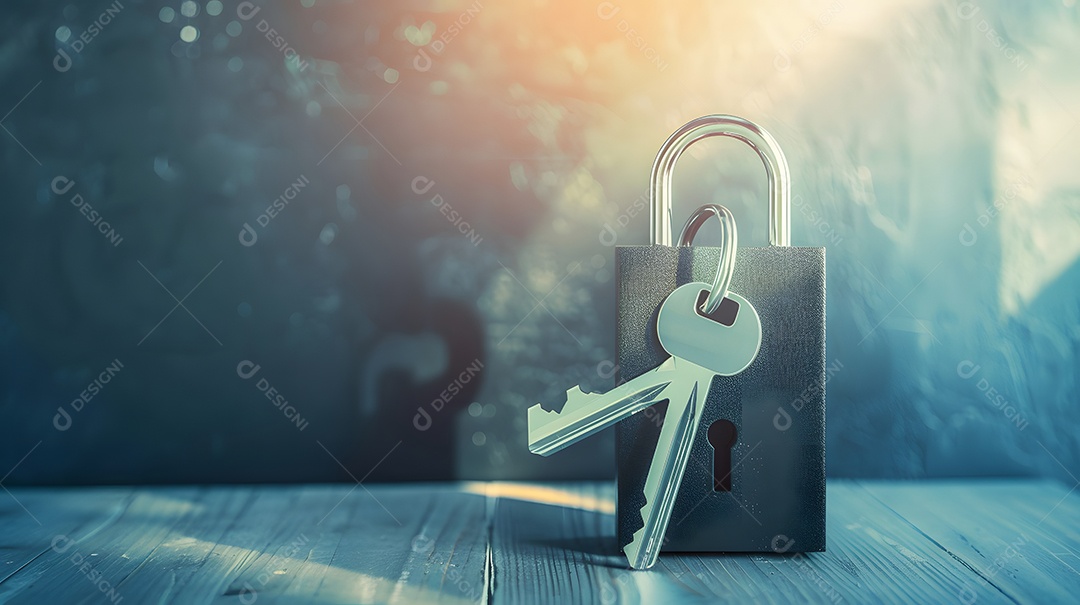 Fechadura e chave simbolizando criptografia e proteção de dados