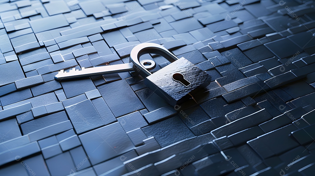 Um cadeado e uma chave simbolizando criptografia e proteção de dados