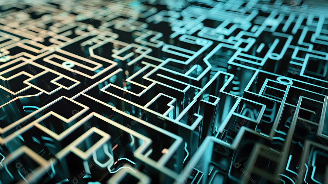 Um labirinto de circuitos que ilustra a complexidade da segurança cibernética