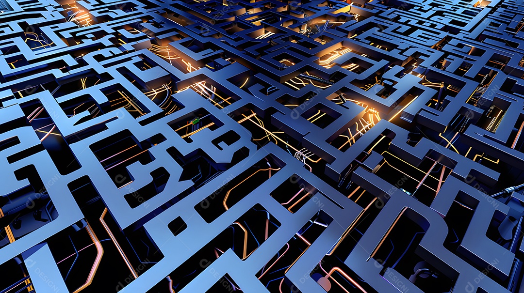 Um labirinto de circuitos que ilustra a complexidade da segurança cibernética