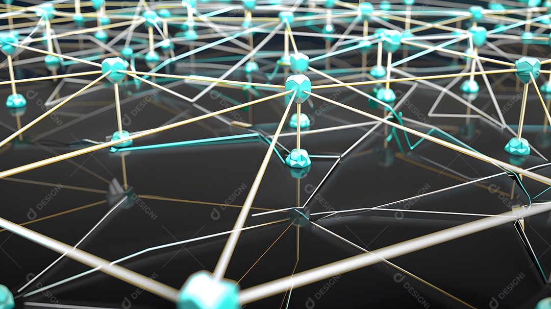Uma série de linhas e nós interconectados formando uma rede de segurança