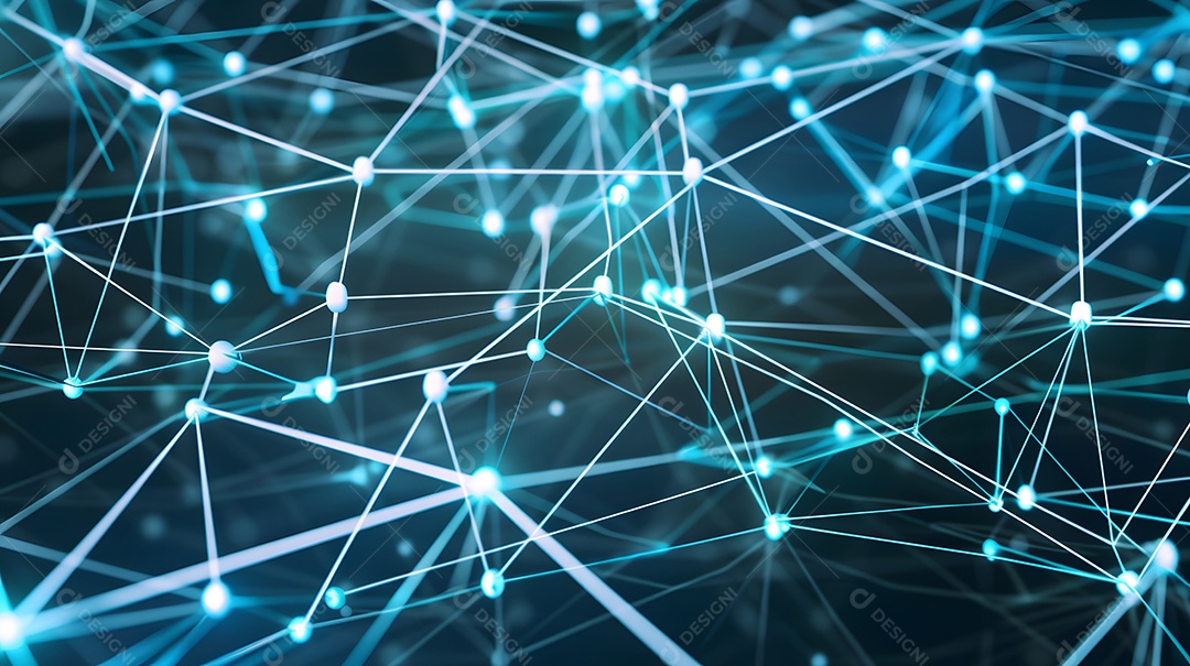 Uma série de linhas e nós interconectados formando uma rede de segurança