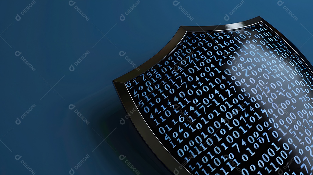 Um escudo com padrões de código binário para comunicação segura