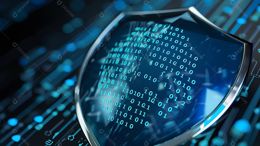 Um escudo com padrões de código binário para comunicação segura