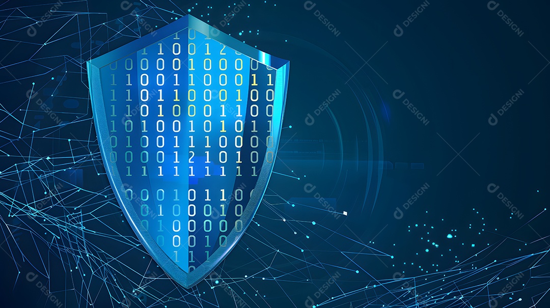 Um escudo com padrões de código binário para comunicação segura