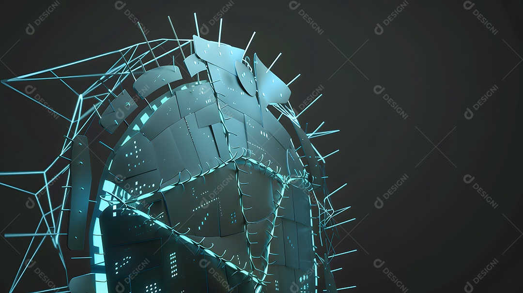 Um escudo com arame farpado digital para maior segurança