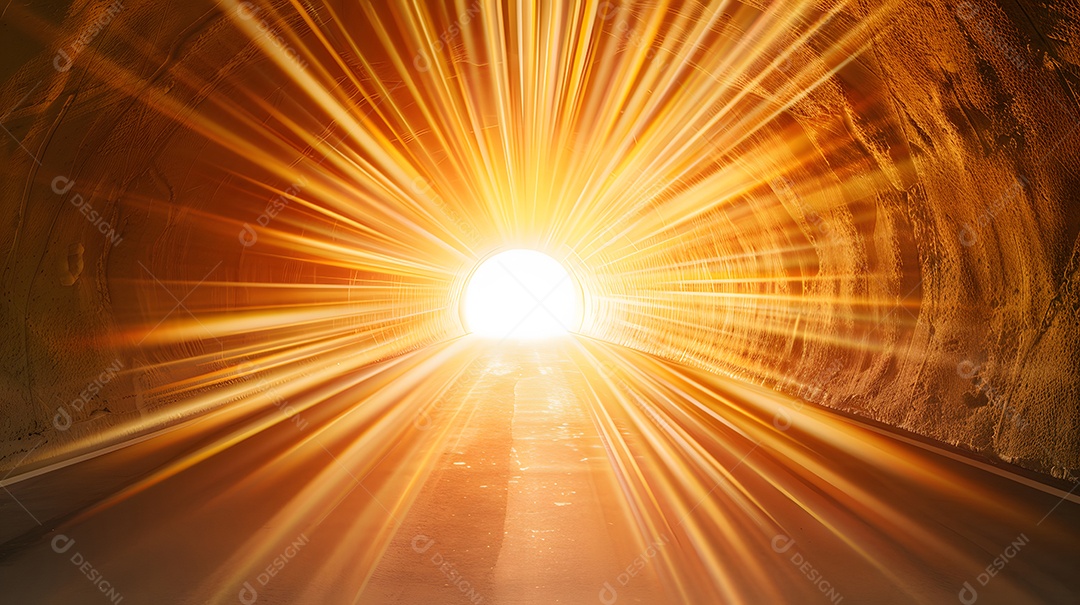 Um túnel de luz simbolizando um caminho de conexão seguro