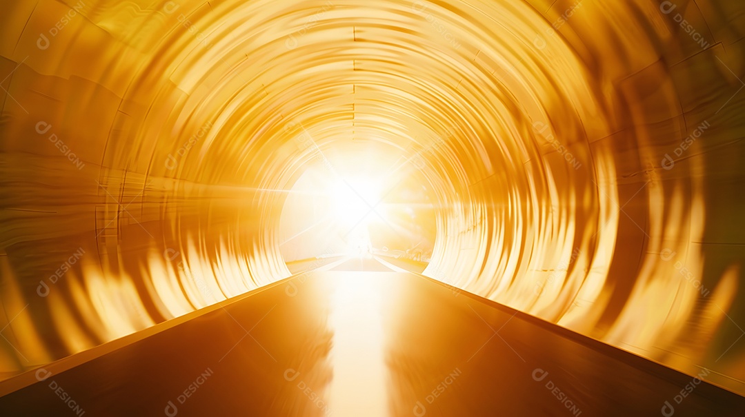 Um túnel de luz simbolizando um caminho de conexão seguro