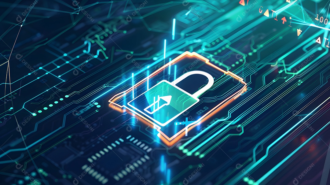 Camadas de criptografia formando uma fortaleza virtual