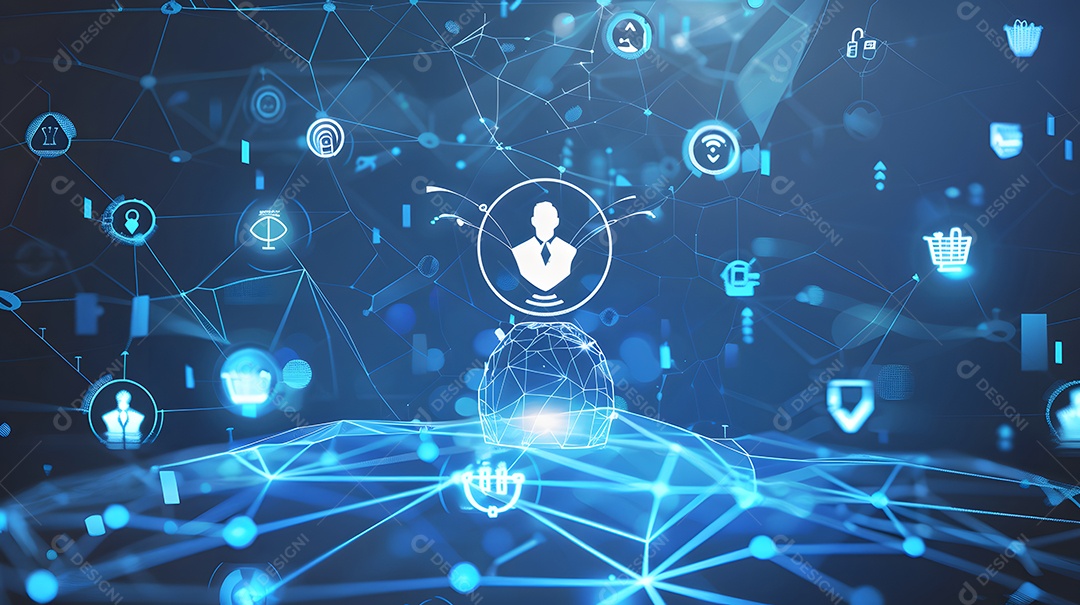 Um guardião digital vigiando uma rede para conexão segura