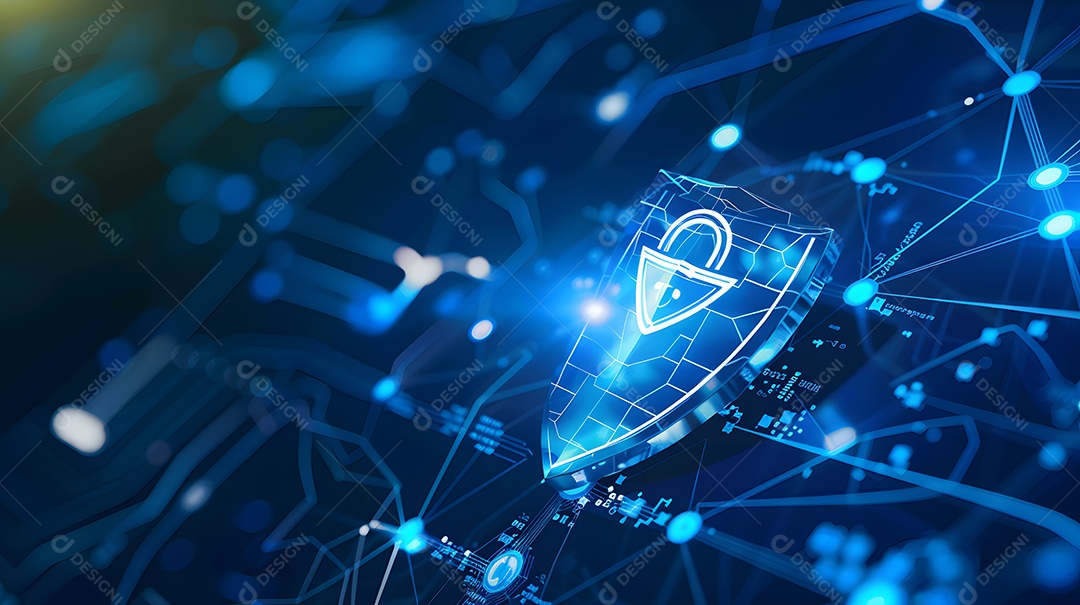 Um guardião digital vigiando uma rede para conexão segura